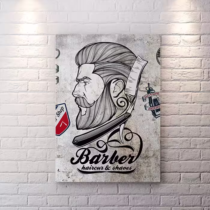 تابلو آرایشگاه مردانه لوکس BAs-6723