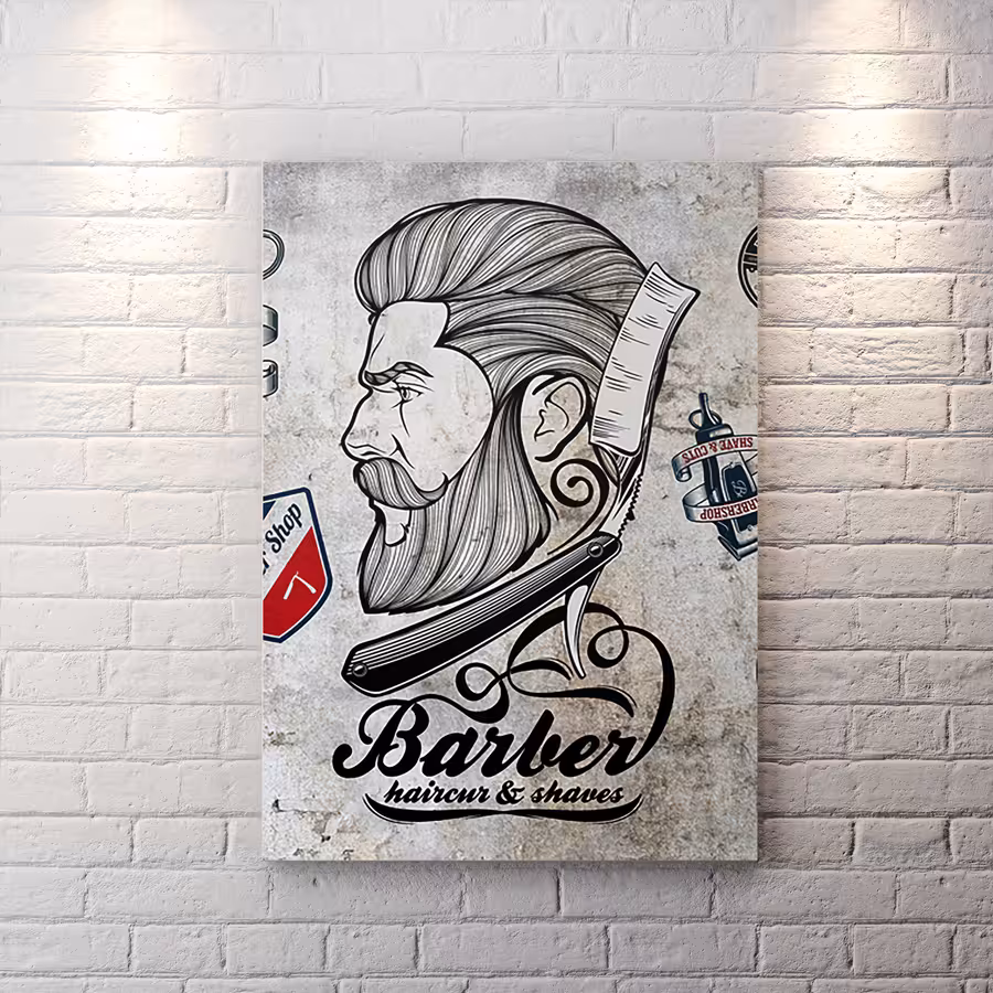 تابلو آرایشگاه مردانه لوکس BAs-6723