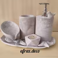 ست سرویس بهداشتی گرد رگه دار طوسی سفید