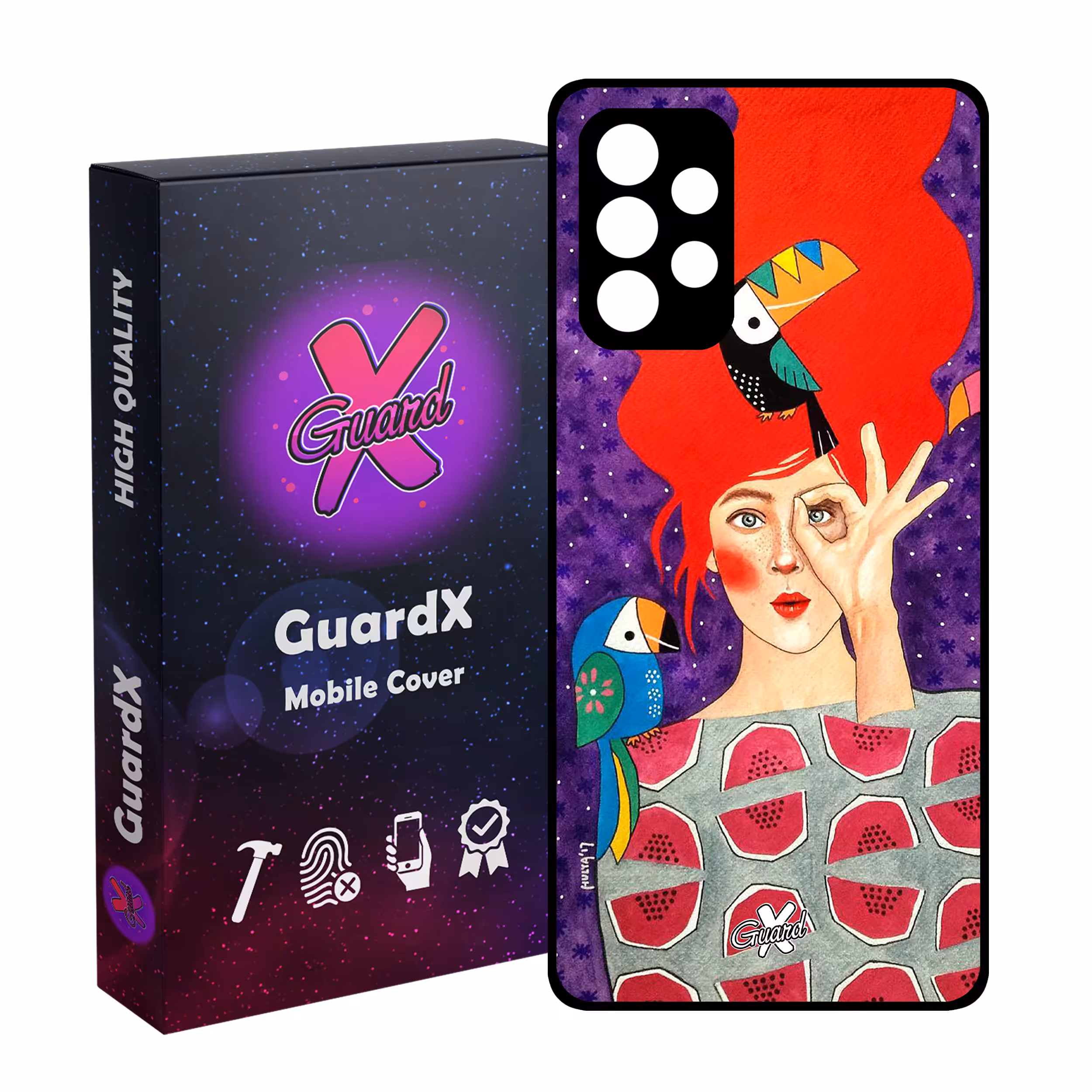 کاور گارد ایکس طرح Girl مدل Glass10153 مناسب برای گوشی موبایل سامسونگ Galaxy A52s