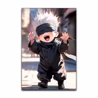تابلو شاسی گوفی انیمه جوجوتسو کایزن مدل گوجو ساتورو کیوت Gojo Satoru Jujutsu Kaisen Anime کد BABY56 | دنیای قاب