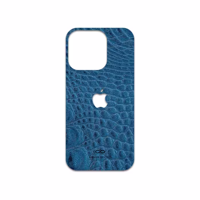 برچسب پوششی ماهوت مدل Blue-Crocodile-Leather مناسب برای گوشی موبایل اپل iPhone 14 Pro