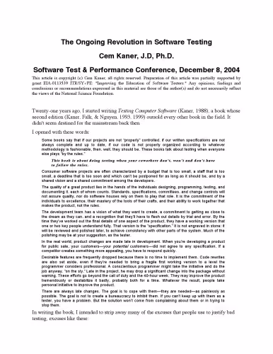 خرید و دانلود نسخه کامل کتاب The Ongoing Revolution in Software Testing