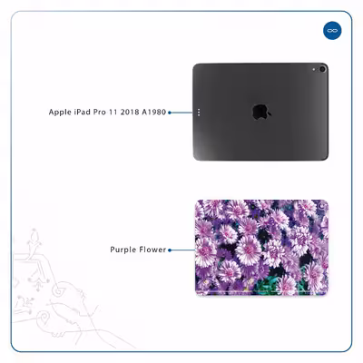 برچسب پوششی ماهوت مدل Purple-Flower مناسب برای تبلت اپل iPad Pro 11 2018 A1980