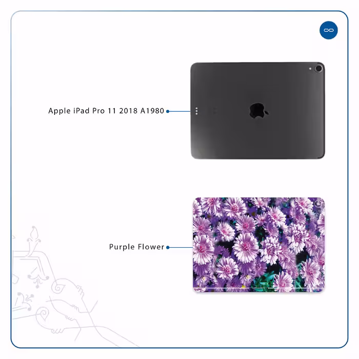 برچسب پوششی ماهوت مدل Purple-Flower مناسب برای تبلت اپل iPad Pro 11 2018 A1980