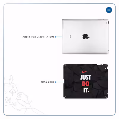 برچسب پوششی ماهوت مدل NIKE-Logo مناسب برای تبلت اپل iPad 2 2011 A1396
