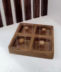 اردوخوری چهار خانه چوبی دربدار با درب پلکسی | hesamwood