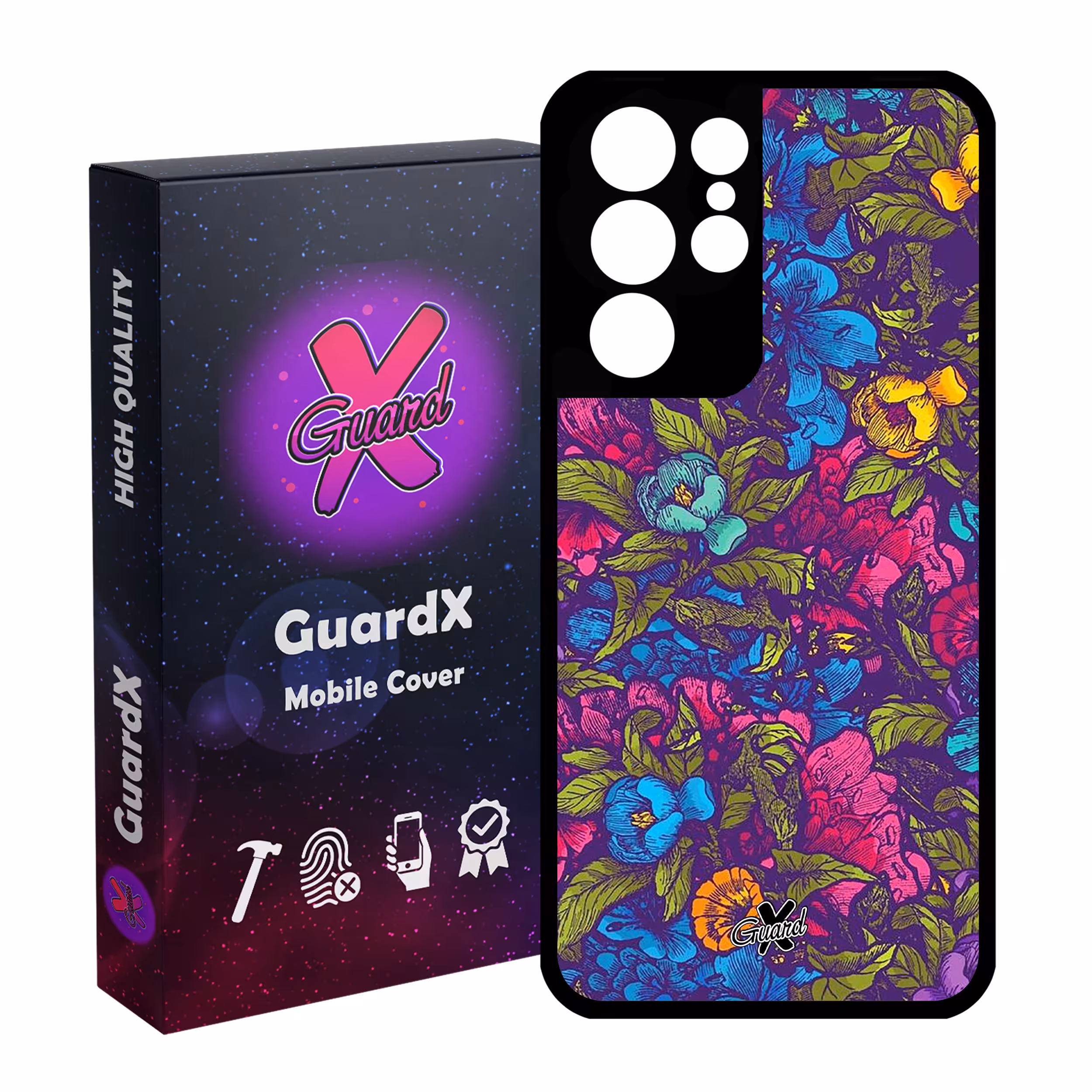 کاور گارد ایکس طرح Flower مدل Glass10224 مناسب برای گوشی موبایل سامسونگ Galaxy S21 Ultra