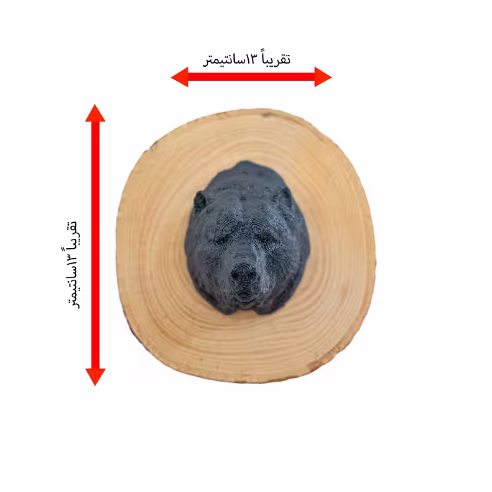 دیوار کوب چوبی مدل خرس کد W03