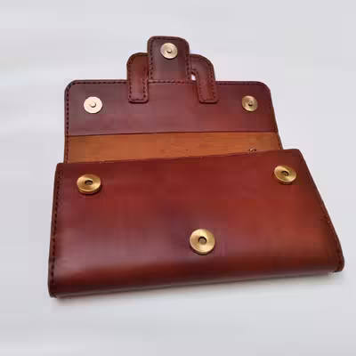 کیف پول چرمی دست دوز کد 0020