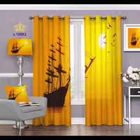 پرده پذیرایی دو قواره طرح منظره کد S10082