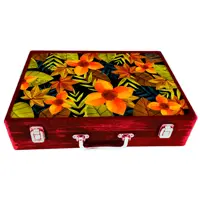 جعبه هدیه چوبی مدل چمدان طرح بهاری کد WSL539