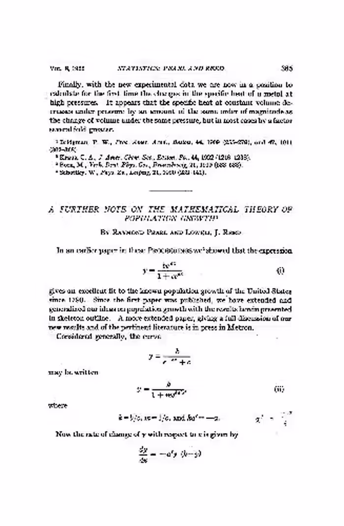 خرید و دانلود نسخه کامل کتاب A Further Note on the Mathematical Theory of Population Growth