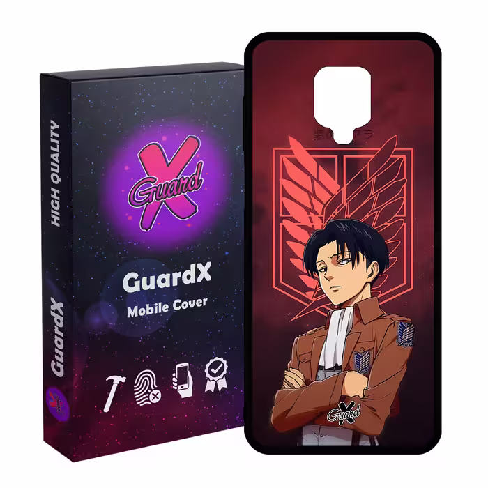 کاور گارد ایکس طرح Levi Anime مدل Glass10478 مناسب برای گوشی موبایل شیائومی Redmi Note9 Pro/Note 9 Pro Max/Redmi Note 9S/MI Poco M2 Pro