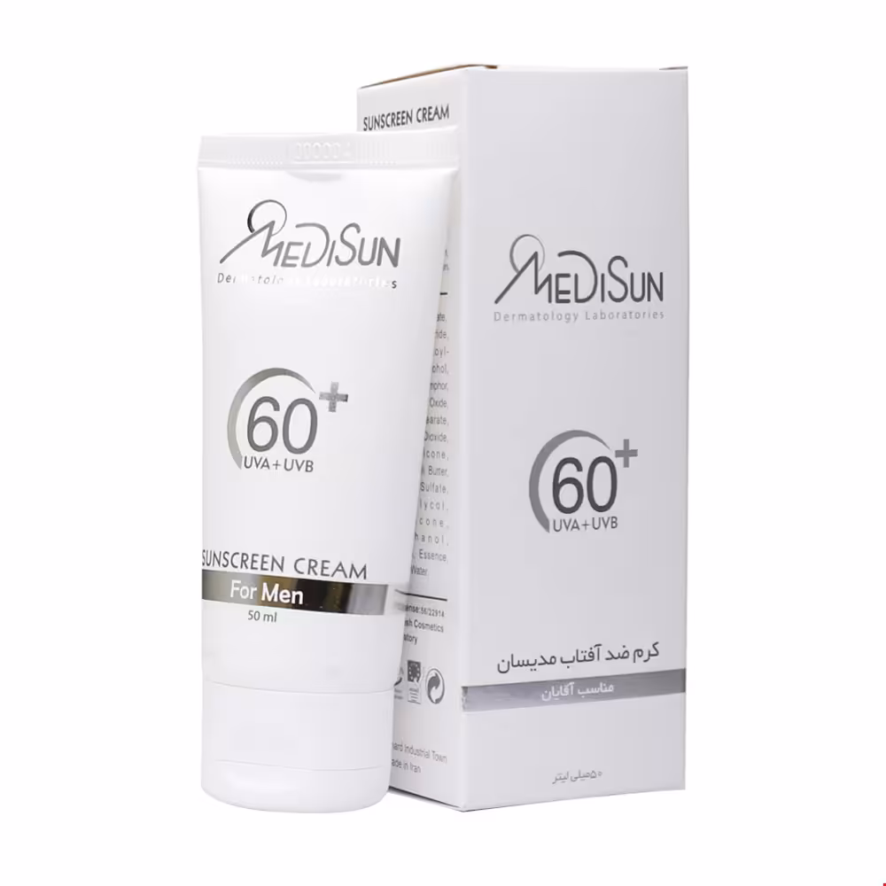 کرم ضد آفتاب آقایان SPF60  مدیسان 50 میلی لیتری