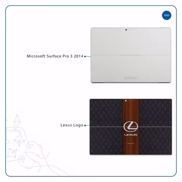 برچسب پوششی ماهوت مدل Lexus-Logo مناسب برای تبلت مایکروسافت Surface Pro 3 2014