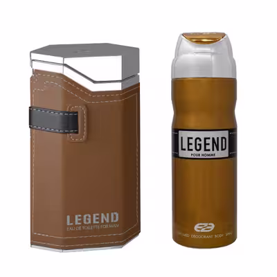 ادو پرفیوم مردانه عماد آرا مدل LEGEND حجم 100 میلی لیتر به همراه اسپری عمادآرا مدل LEGEND حجم 200 میلی لیتر
