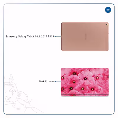 برچسب پوششی ماهوت مدل Pink-Flower مناسب برای تبلت سامسونگ Galaxy Tab A 10.1 2019 T515