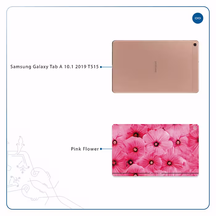 برچسب پوششی ماهوت مدل Pink-Flower مناسب برای تبلت سامسونگ Galaxy Tab A 10.1 2019 T515