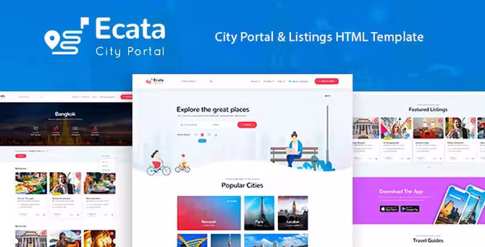 دانلود قالب اچ تی ام ال Ecata