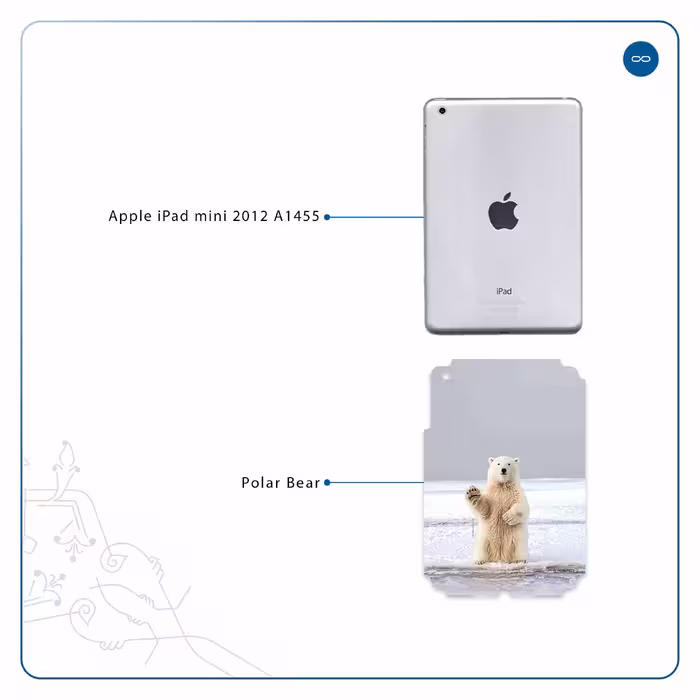 برچسب پوششی ماهوت مدل Polar bear مناسب برای تبلت اپل iPad mini 2012 A1455