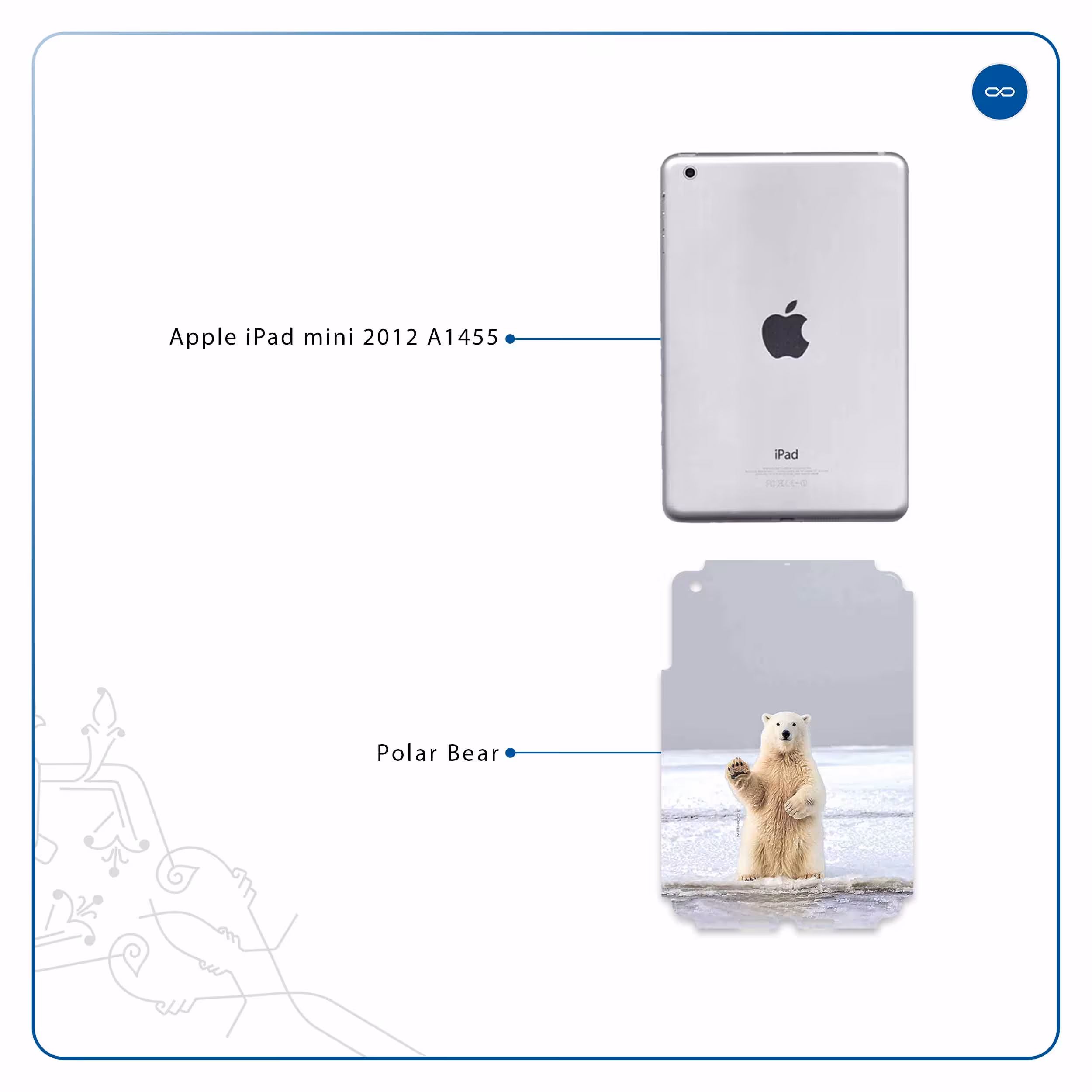 برچسب پوششی ماهوت مدل Polar bear مناسب برای تبلت اپل iPad mini 2012 A1455