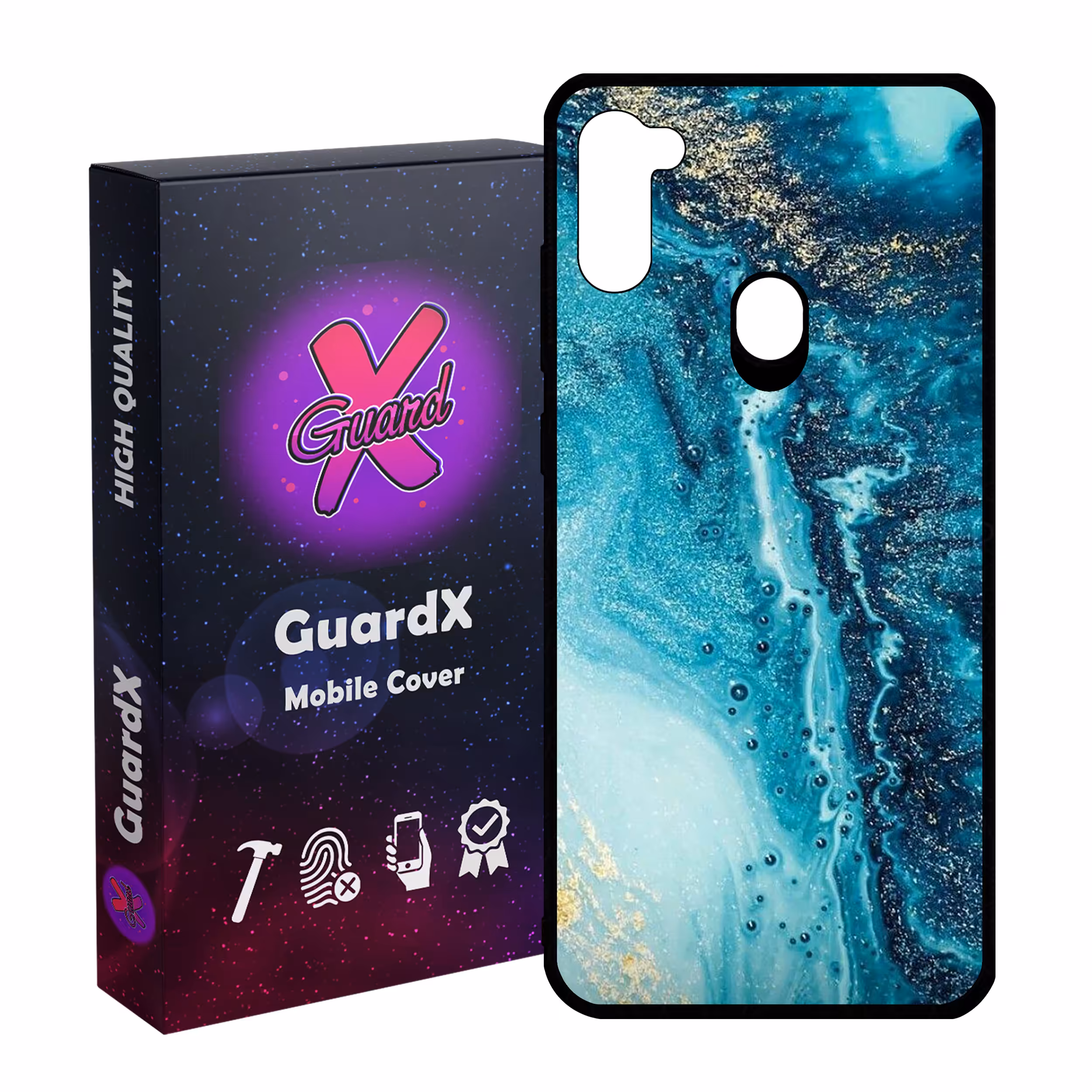 کاور گارد ایکس طرح آبی مدل Glass10402 مناسب برای گوشی موبایل سامسونگ Galaxy A11