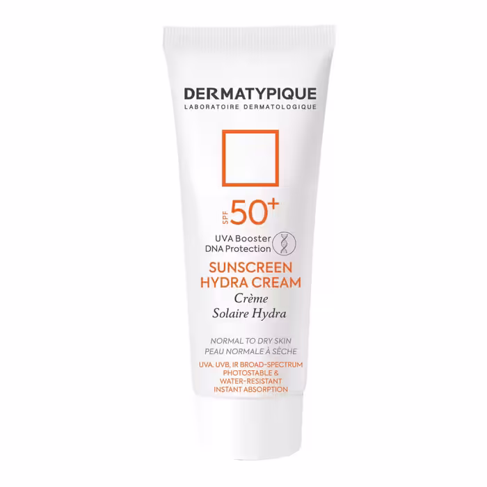 کرم ضد آفتاب بی رنگ درماتیپیک مدل هیدرا برای پوست نرمال تا خشک +SPF50