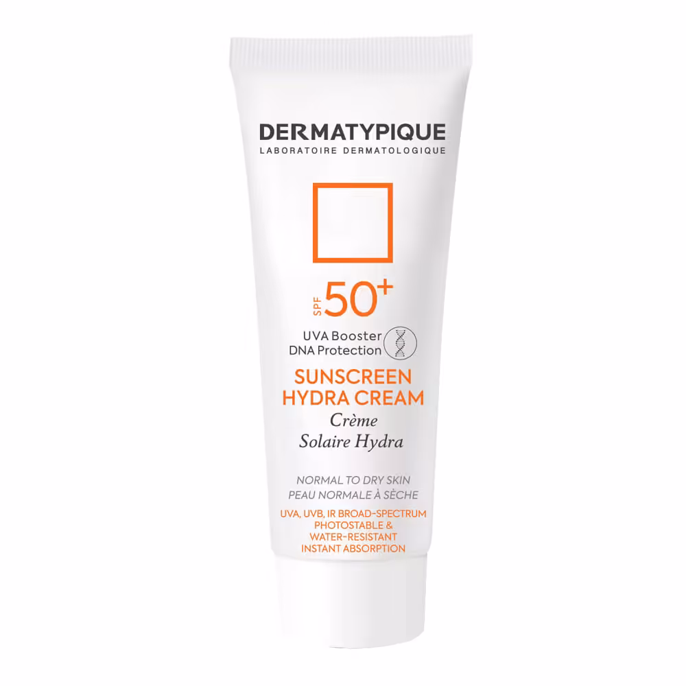 کرم ضد آفتاب بی رنگ درماتیپیک مدل هیدرا برای پوست نرمال تا خشک +SPF50
