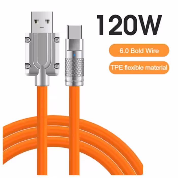%کابل تبدیل USB به USB-C سوپر فست مدل 120W طول 1.2 متر% - بهاری موبایل