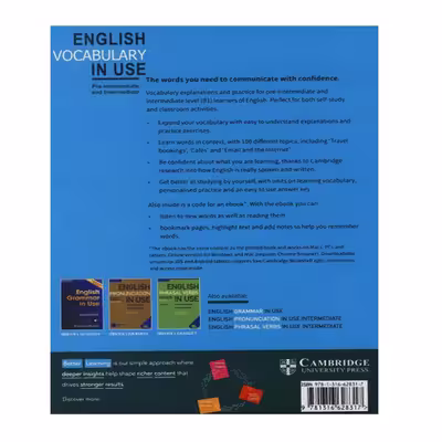 کتاب English Vocabulary In Use Pre-Intermediate اثر Stuart Redman انتشارات الوندپویان