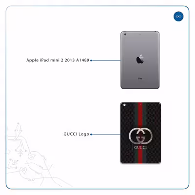 برچسب پوششی ماهوت مدل GUCCI-Logo مناسب برای تبلت اپل iPad mini 2 2013 A1489