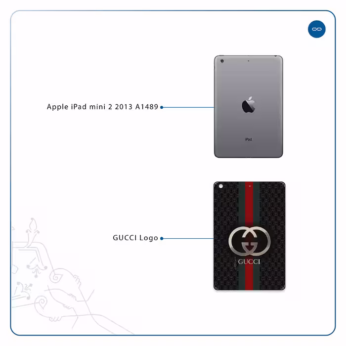 برچسب پوششی ماهوت مدل GUCCI-Logo مناسب برای تبلت اپل iPad mini 2 2013 A1489