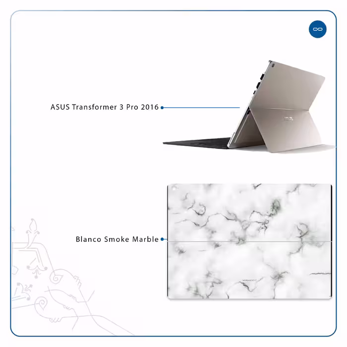 برچسب پوششی ماهوت مدل Blanco-Smoke-Marble مناسب برای تبلت ایسوس Transformer 3 Pro 2016
