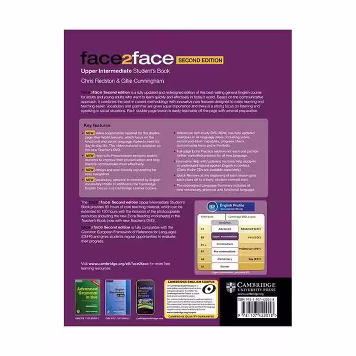کتاب Face2Face 2nd Upper-Intermediate اثر Gillie Cunningham انتشارات کمبریج 