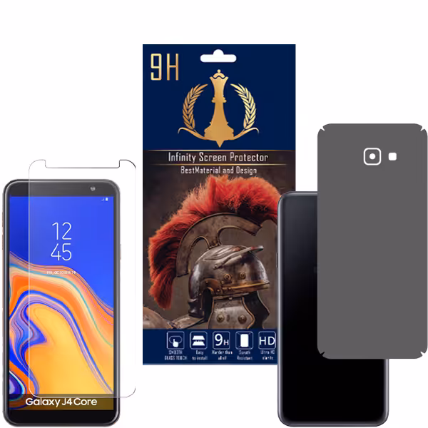 برچسب پوششی اینفینیتی مدل PRO MAX مناسب برای گوشی موبایل سامسونگ Galaxy J4 CORE به همراه محافظ صفحه نمایش