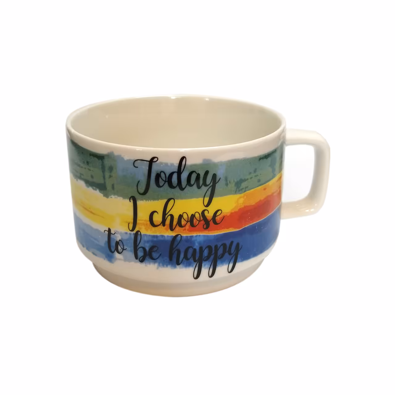 فنجان طرح رنگین کمان مدل Be Happy