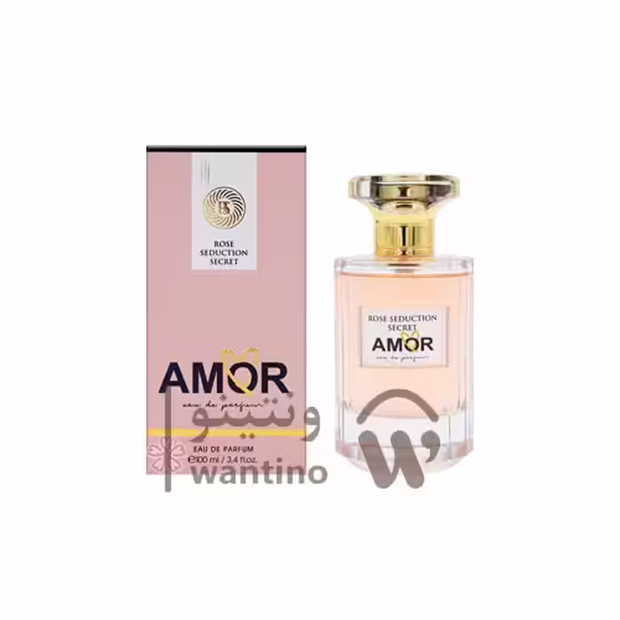 عطر ادکلن زنانه ویکتوریا سکرت لاو فراگرنس ورد رز سداکشن سکرت آمور (Fragrance World Victoria's Secret Love Eau de Parfum)