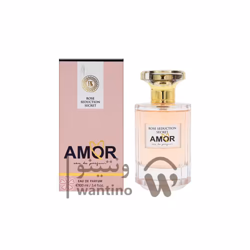 عطر ادکلن زنانه ویکتوریا سکرت لاو فراگرنس ورد رز سداکشن سکرت آمور (Fragrance World Victoria's Secret Love Eau de Parfum)