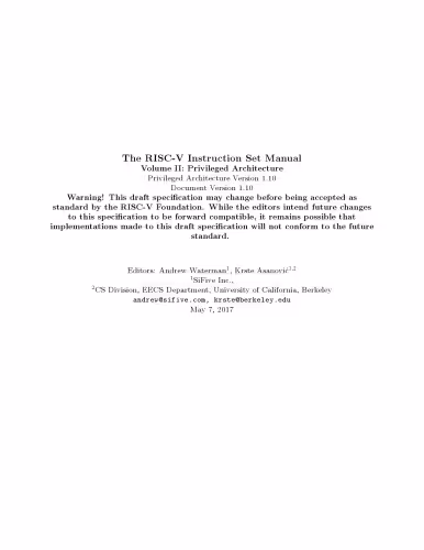 خرید و دانلود نسخه کامل کتاب The RISC-V Instruction Set Manual: Volume II: Privileged Architecture