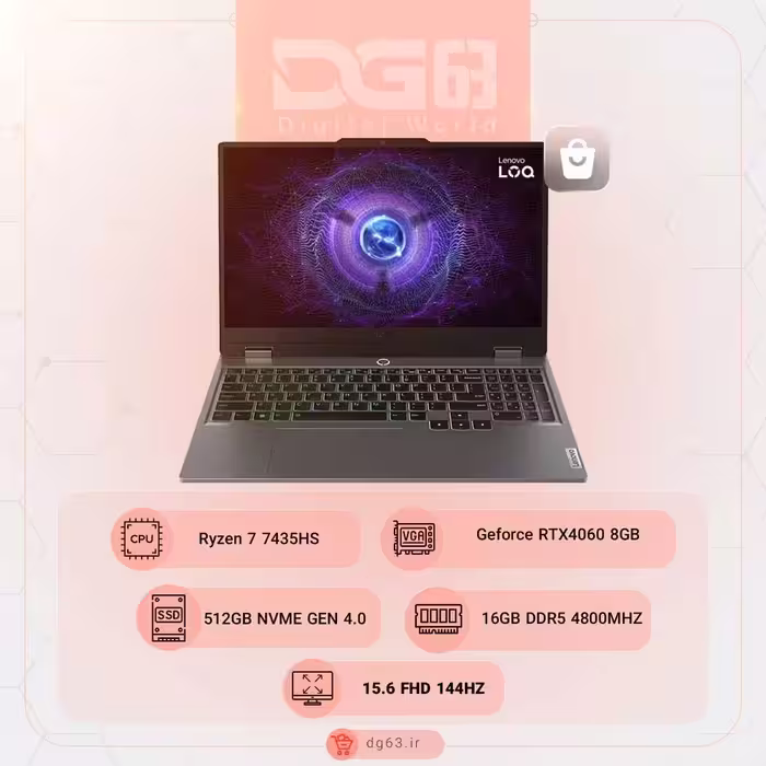 لپ تاپ لنوو Lenovo LOQ 15 R5 7235HS RTX3050