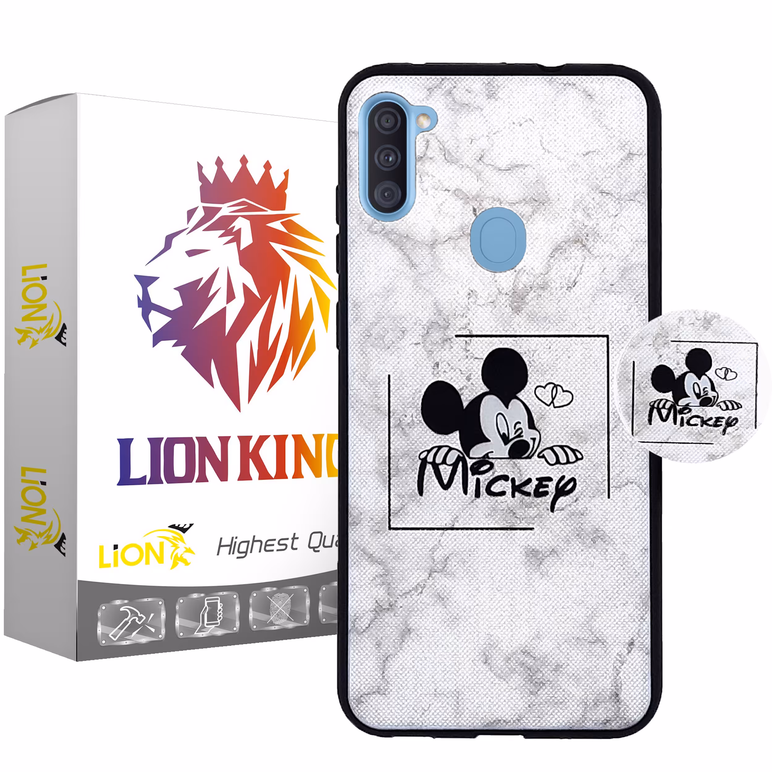 کاور لاین کینگ مدل Mickey2 مناسب برای گوشی موبایل سامسونگ Galaxy A11 به همراه پایه نگهدارنده