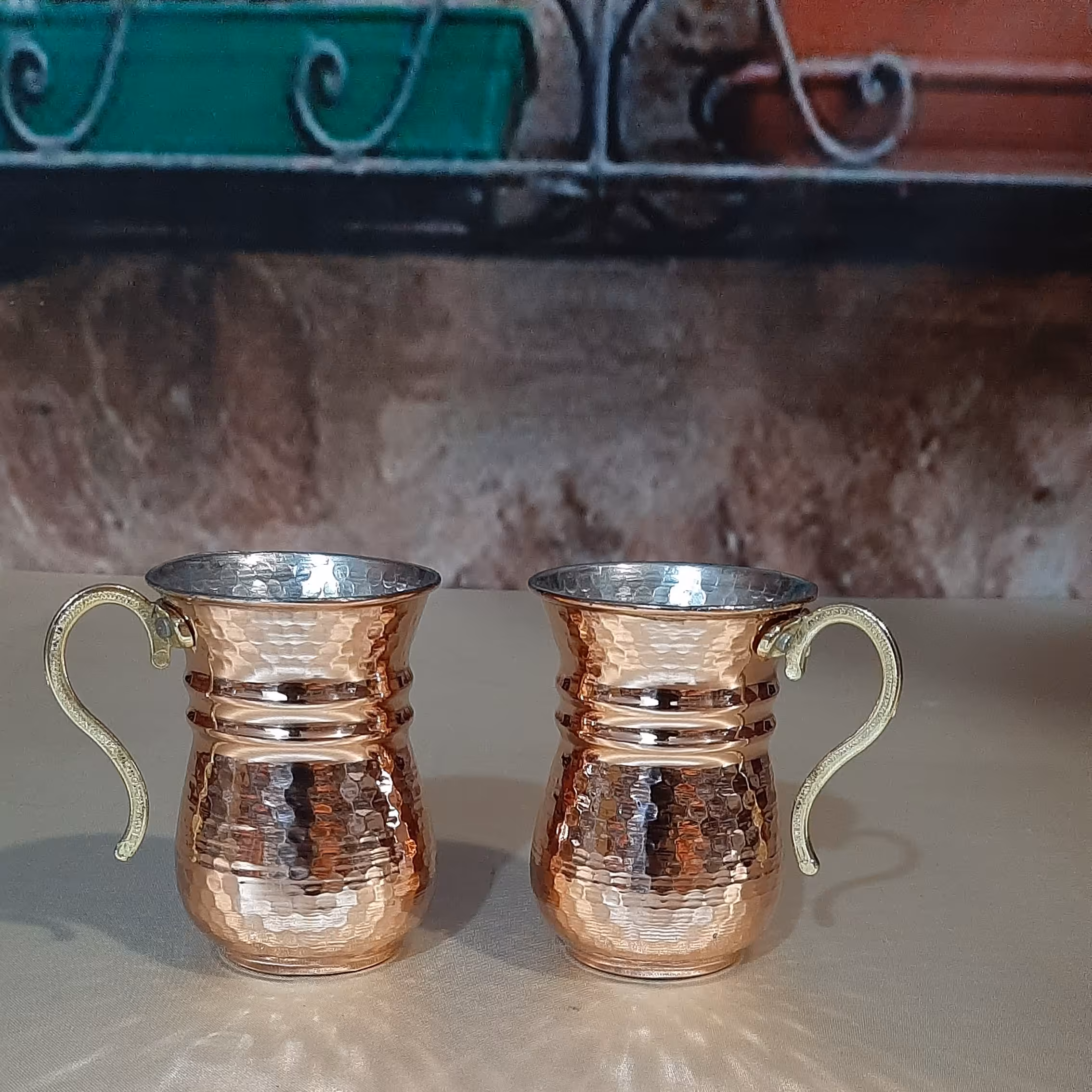 لیوان مسی کمر باریک