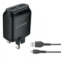 شارژر دیواری پرودو مدل PD-0203MEU-BK به همراه کابل تبدیل MICRO-USB