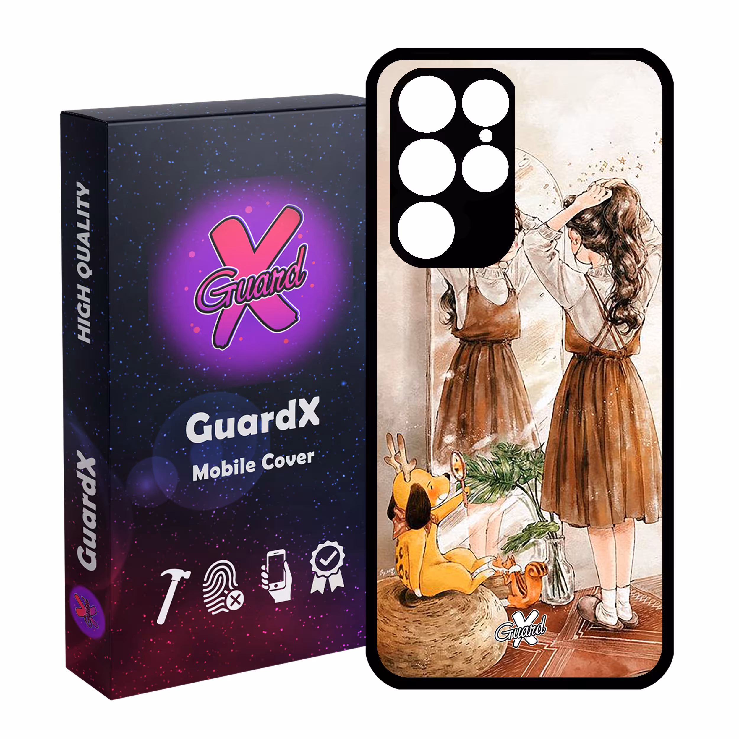 کاور گارد ایکس طرح Girl مدل Glass10306 مناسب برای گوشی موبایل سامسونگ Galaxy S22 Ultra