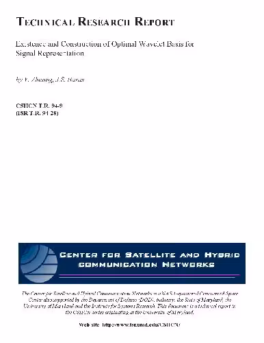 خرید و دانلود نسخه کامل کتاب Existence and Construction of Optimal Wavelet Basis for Signal Representation
