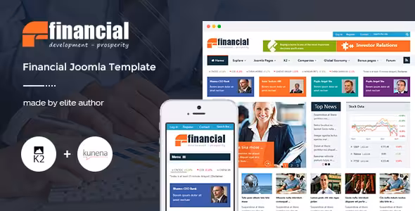 دانلود قالب Financial راست چین برای جوملا
