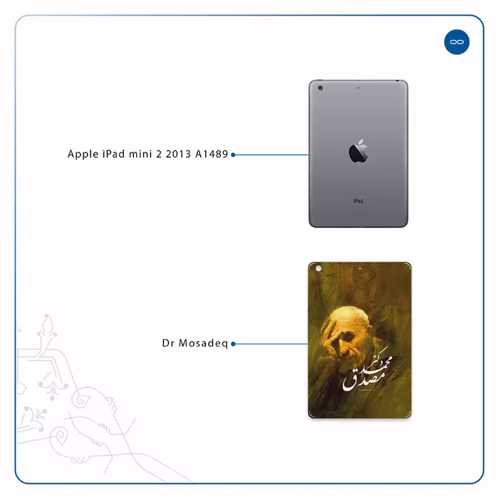 برچسب پوششی ماهوت مدل Dr-Mosadeq مناسب برای تبلت اپل iPad mini 2 2013 A1489
