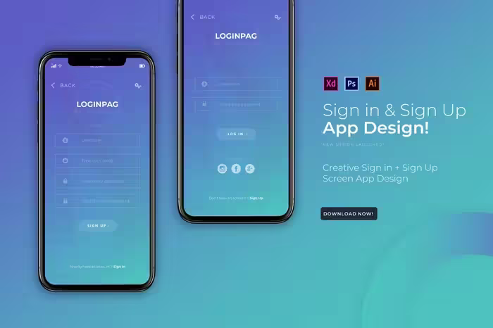 دانلود طرح اپلیکیشن Loginpag Login