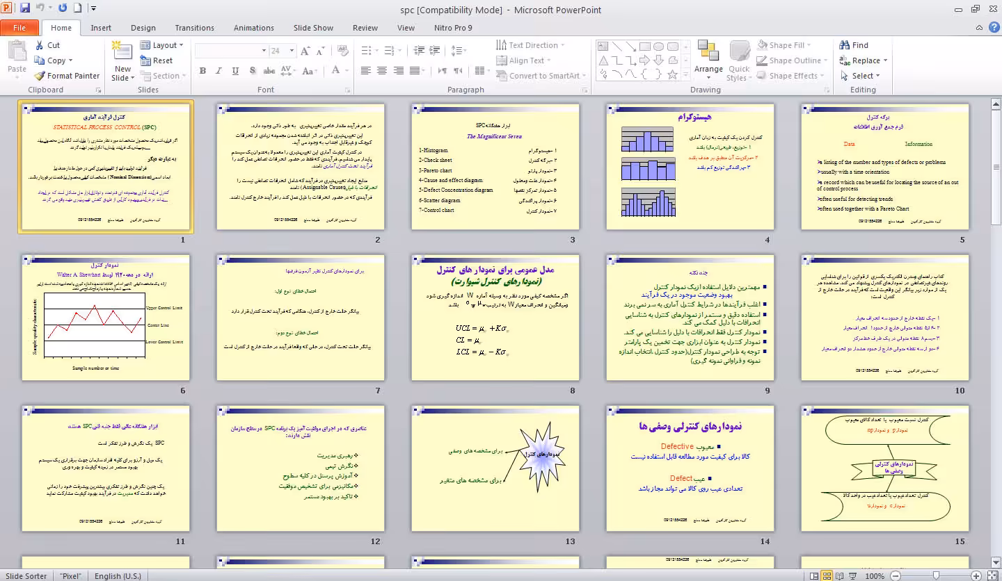 پاورپوينت كنترل فرآیند آماري STATISTICAL PROCESS CONTROL (SPC)
